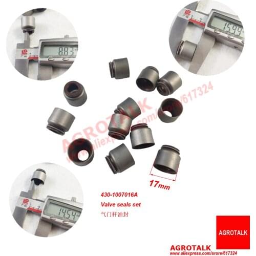 Set of intake and exhaust valve seals for Yuchai engine YC6J210N-30, part number: 430-1007016A