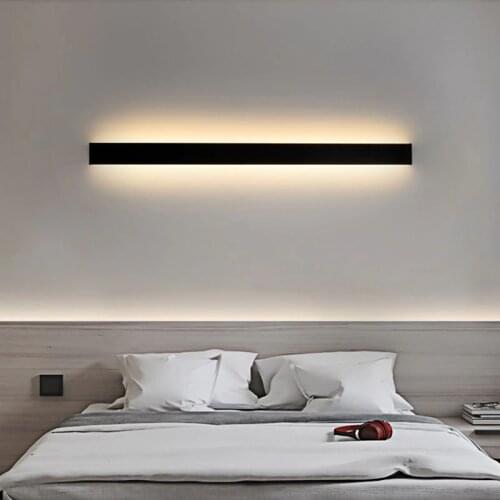 Nordic Minimalist Long Wall Lamp Modern LED Wall Sconce Light Fixtures Living Room Bedside Wall Lights for Home Mirror Lighting