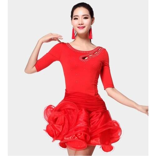 New Adult/Child Latin Dance Dress For Ballroom Dancing Lady Cha Cha/Rumba/Samba/Tango/Ballroom dance Skirt child Dance wear