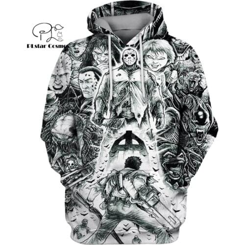 PLstar Cosmos Horror Hippie 3d hoodies/Sweatshirt Winter autumn funny Harajuku Long Christmas Halloween streetwear