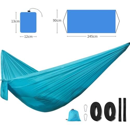 Portable Single Hammock with Tear-Resistant Nylon Durable Breathable Long Lasting Easy Operation for Outdoor WHStore