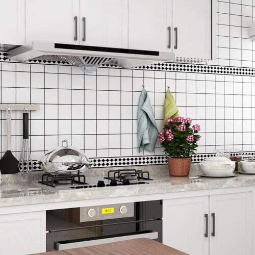 Bathroom Self-adhesive New Wallpaper Oil-proof Kitchen Renovation Stickers Waterproof Tile Stickers Restroom Moisture-proof Film