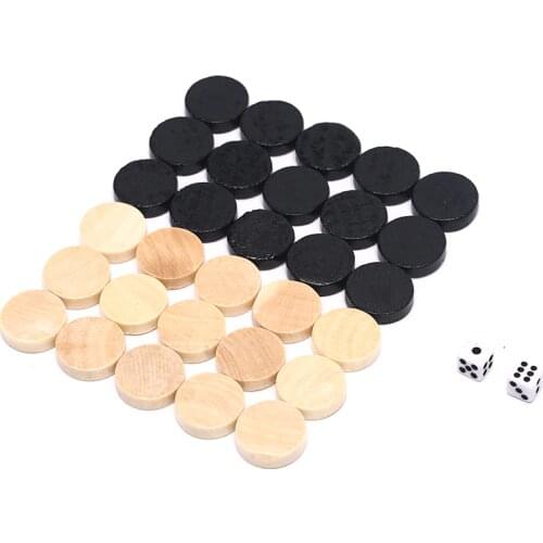 Chess 32Pcs Draughts/Checkers/Backgammon Chess Piece For Kids Board Game Learning Camping