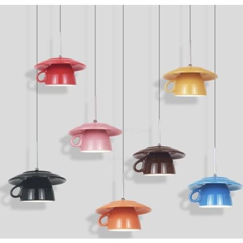 Modern Pendant Lights Ceramic Tea Cup Hanging Lamps Home Decor for Living Room Bedroom Kitchen Light Fixtures Handmade Luminaire
