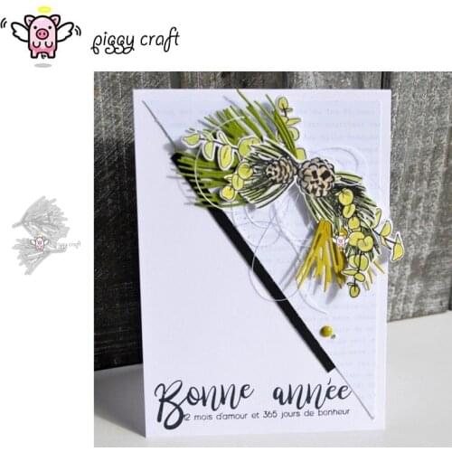 Piggy Craft metal cutting dies cut die mold 2Pcs Leaf decoration Scrapbook paper craft knife mould blade punch stencils dies