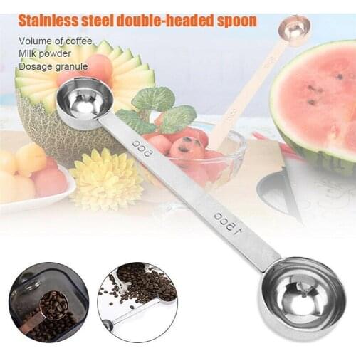 1Pcs Steel Double-headed Spoon High Quality Measuring Spoon Kitchen Fruit spoon Dessert Coffee Multi-function Spo N5Z4