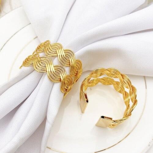 10pcs/lot New woven twist metal napkin buckle napkin ring cloth ring