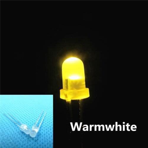 1000PCS warm white LED 3MM Diffused Round Top Urtal Bright Led Bulb Light Lamp 3MM Emitting Diodes Electronic Components