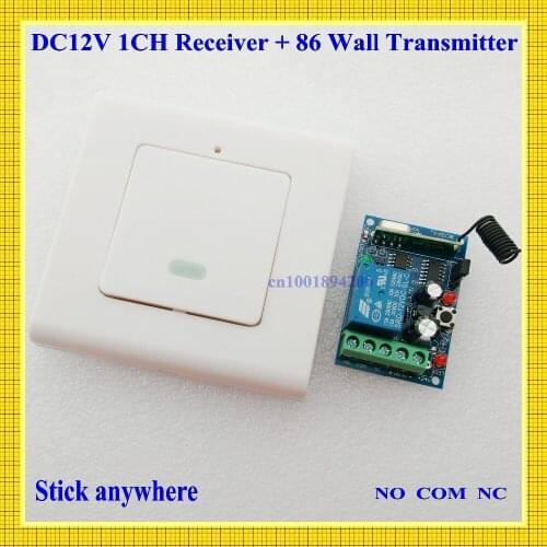 12V RKE Remote Keyless Entery System Power ON OFF Remote Control Switch Press-ON Release-OFF Mini Receiver 86 Wall Transmitter