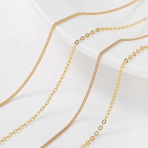 14K Real Gold Copper Metal Plated 1 Meter Cross Chain For Jewelry Making DIY Necklace Earrings Bracelets Chain Spool