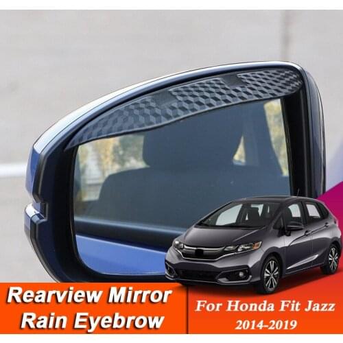 2PCS Car-styling For Honda FIT JAZZ 2014-2019Carbon Fiber Rearview Mirror Eyebrow Rain Shield Anti-rain Cover External Accessory