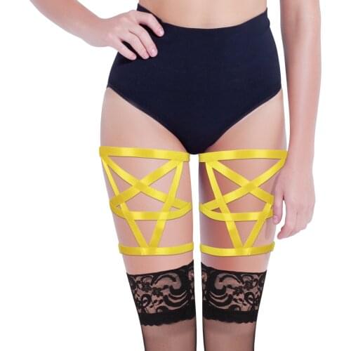 2pc Pentagram Elastic Bondage Bdsm Harness Sword Belt Accessories Womens Underwear Punk Goth Erotic Lingerie Pole Dance Rave