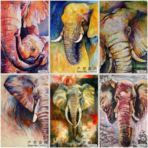 5D Animals Elephant Diamond Embroidery DIY Diamond Painting Cross Stitch Picture Of Rhinestones Full Square Diamond Mosaic Kits