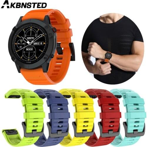 AKBNSTED 20 22 26MM Replacement Silicone Watch Strap For Garmin Fenix 6/6S/6X/Fenix 5/5S/5X/Forerunner 945 Smart Accessories