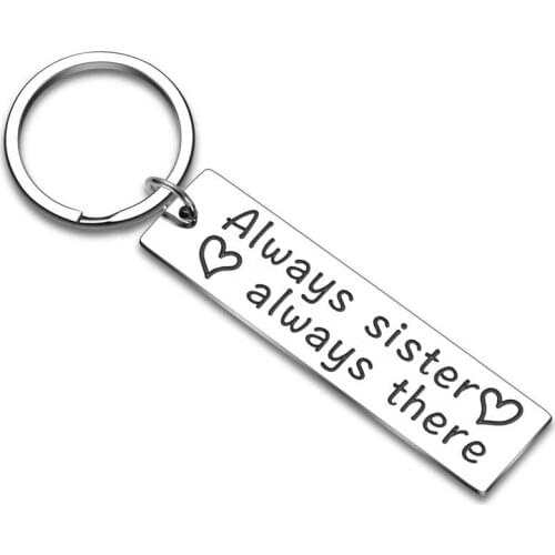Sister Friendship Keychains Gifts for Best Friend BFF Girl Women Teen from Sister Brother Always Sister Always There Key Ring