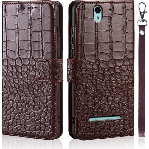 Case for Sony Xperia C3 Case flip Crocodile texture leather case for Sony Xperia C3 cover with card holder