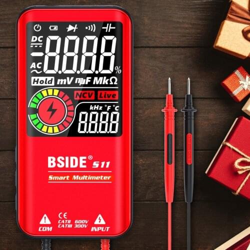 BSIDE S11 Digital Multimeter LCD Display Rechargeable Multimeter Voltmeter Meter AC/DC Voltmeter Ohmmeter Test Resistance