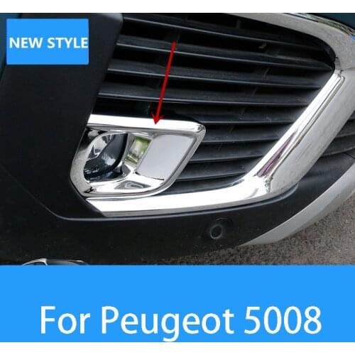 For Peugeot 5008 2017-2019 front fog lamp shield cover Front fog lamp trim car accessories car-styling ABS Chrome