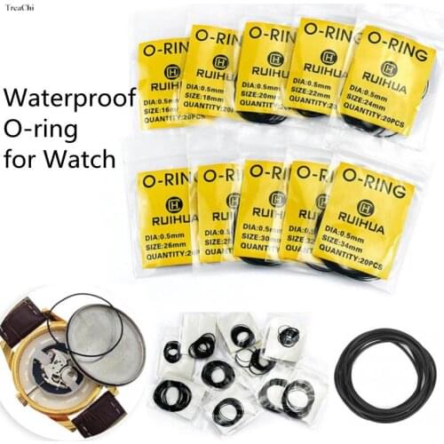 Good Watch Gasket Waterproof Rubber O-Ring Watch Back Seal Cover Gaskets Repair Tool for Watchmaker Thickness 0.5Mm/0.6Mm 200Pcs