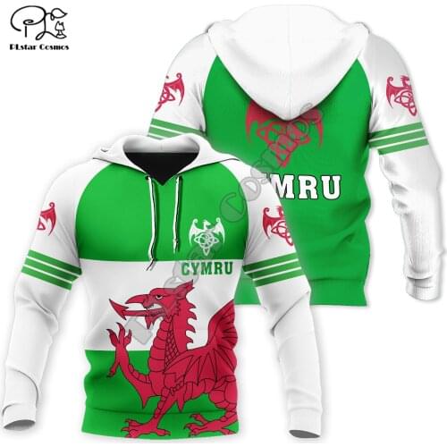 Tessffel Country Emblem Flag Wales Cymru Dragon Tattoo Art NewFashion Tracksuit 3DPrint Men/Women Harajuku Streetwear Hoodies A9