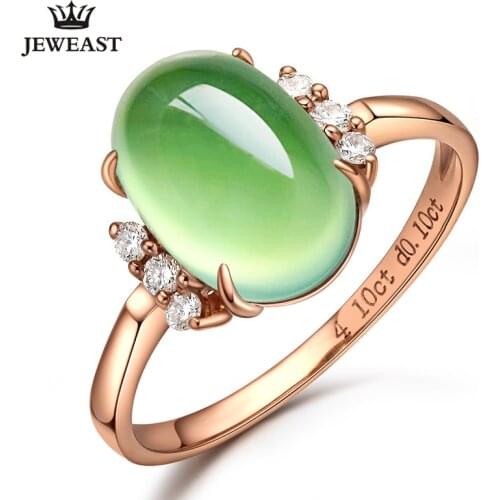 Natural Grape stone 18K Pure Gold 2020 New Hot Selling Top Ring Women Heart Shape Ring For Ladies Woman Genuine Jewelry