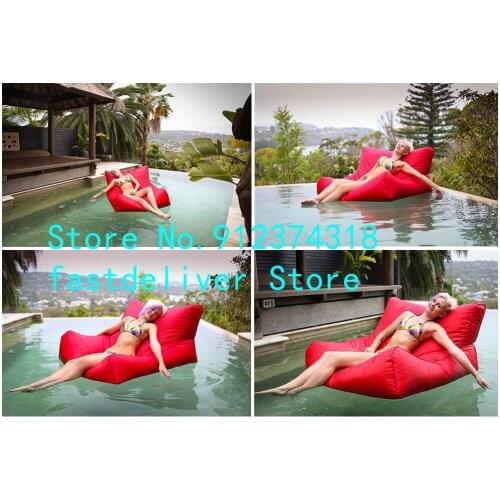 Hot selling soft polyester with beans filling waterpoof round rainbow bean bag footrest extra wide floating bean bag