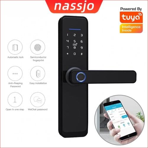 Nassjo Tuya Biometric Fingerprint Lock Security Intelligent Smart Lock For WiFi Tuya APP Home Electronic Password RFID Door Lock