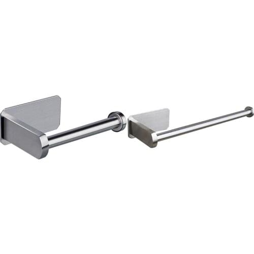 New 2 Pcs Kitchen Roll Paper Self Adhesive Wall Mount Toilet Paper Holder Stainless Steel Bathroom Tissue Rack Holders