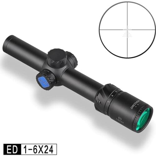 Discovery ED 1-6X24 Lifetime Warranty Illuminated Rifle Scopes AK47 AR15 Carbine Quick Shooting Self defence Air Gun Hunting