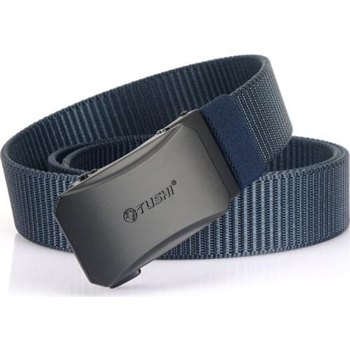 TRIPLE INFINITY Luxury Brand Quality Canvas Mens Belt Convenient Automatic Buckle Casual Work Jeans Trousers Male Business Belt