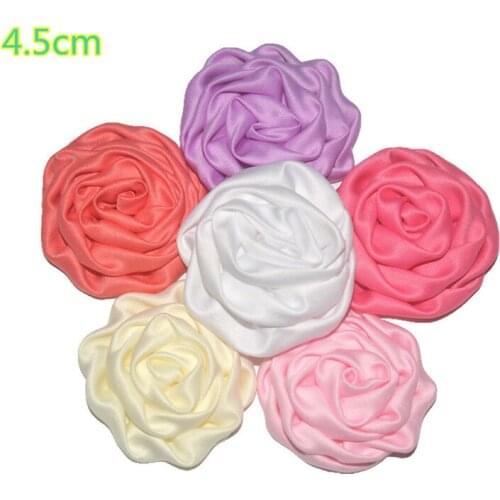 Chiffon Hair Flower 30colors for selection 25pcs/lot Chiffon fabric satin rose flowers decoration