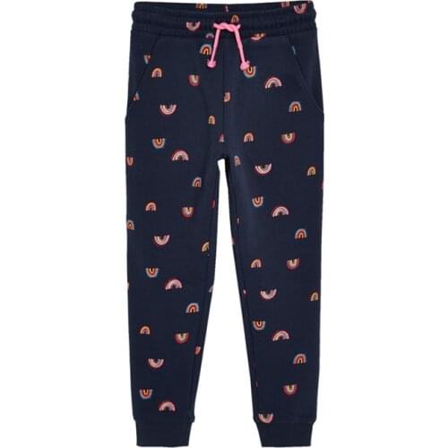 Girls Trousers With Rainbow Print Fashion Baby Sweatpants Autumn Winter Hot Selling Kids Clothing Full Pants