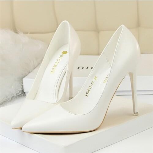 BIGTREE Shoes Women Pumps Fashion High Heels Shoes Black Pink White Shoes Women Wedding Shoes Ladies Stiletto Women Heels 2021