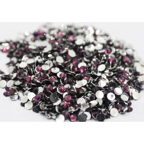 Grape Violet Color 3~6mm Flatback стразы Resin Non hotfix Rhinestones in Bulk Package Plastic Nail Art Decoration for Garment