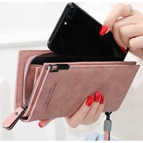 Hot Sales Brand Wallet Women Scrub PU Leather Lady Purses High Quality Ladies Clutch Wallet Long Female Wallet Carteira Feminina