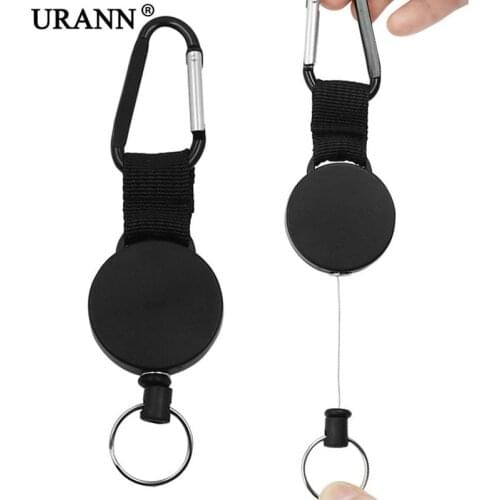 URANN 1Pcs Wire Rope Elastic Keychain Sporty Retractable Key Ring Anti Lost Keychain Anti-lost Anti-Theft Webbing Buckle Key