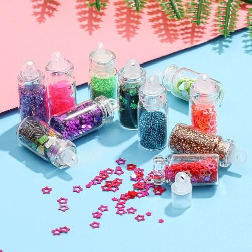 12 24 48 Bottles Flash Sequins Powder Epoxy Resin Jewelry Fillings Glitter Sequin Epoxy Mold For DIY Jewelry Making Nail Art