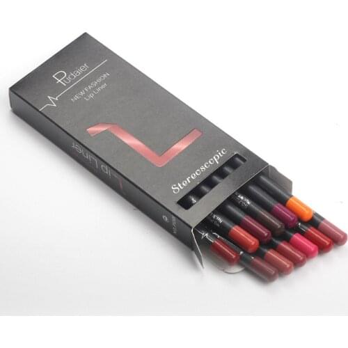 12 Colors Lip Liner Pencil Nude Matte Lipliner Moisturizing Waterproof Long Lasting Lipstick Liner Professional Makeup Kit LD