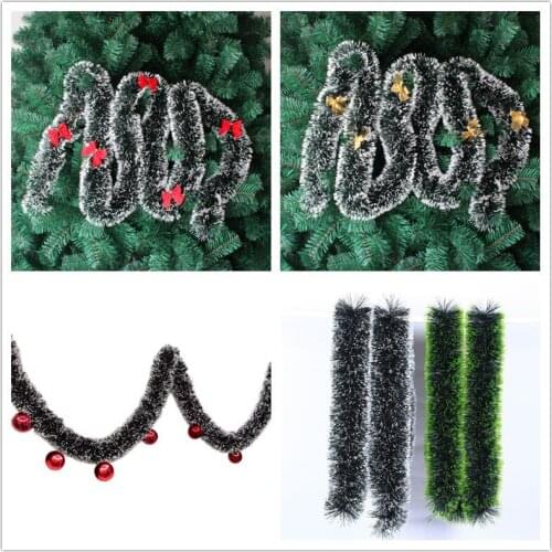 2 Meters Dark Green White Border Christmas Snowflake Tops Ceiling Decoration Christmas Color Strips Garland