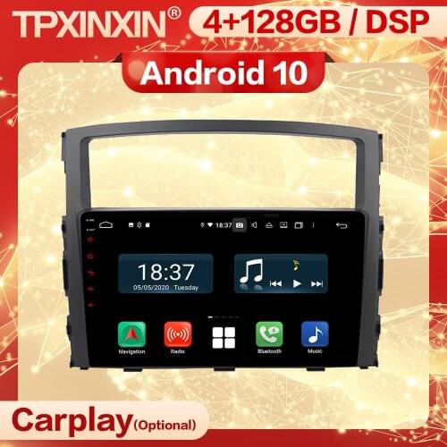 4+128G Carplay 2 Din Android 10 Receiver For Mitsubishi Pajero 2006 2007 2008 2009 2010 2011 2012 IPS GPS Radio Player Head Unit