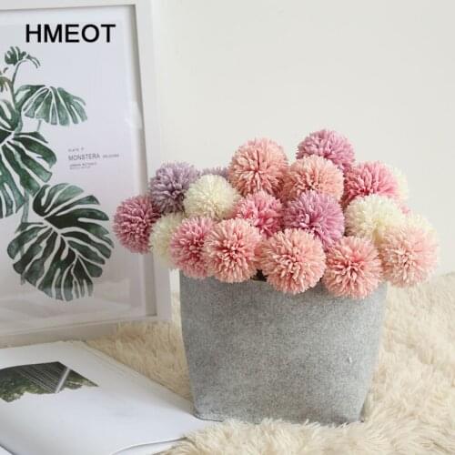 5 Pcs New Style Single Head Stabbing Ball Dandelion Wedding Bridal Bouquet Office Living Room Home Decorating Flower Arrangement