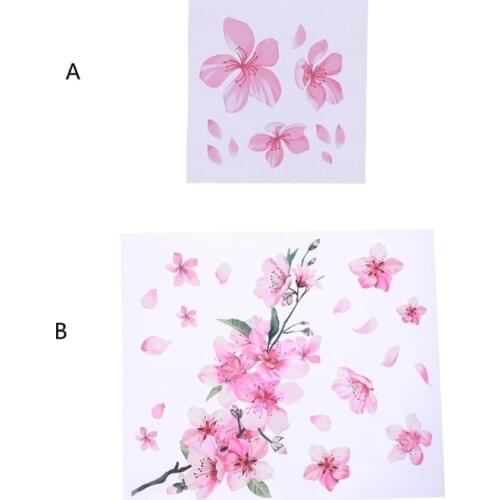 50LC Stickers Falling Silver Cherry Blossom Car Wall Decals