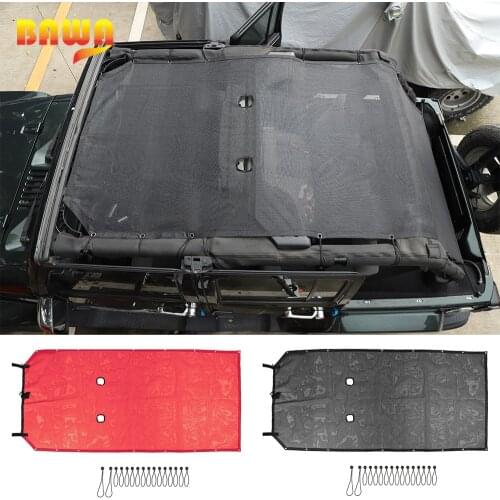 BAWA Car Roof Net Sunshade Mesh Anti UV Sun Protection Top Full Length Cover Accessories for Jeep Wrangler JK 2007+ 4 Door
