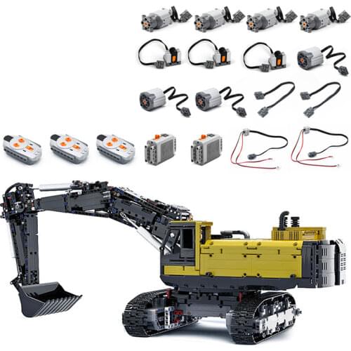 379Authorized 7+Pcs MOC-43636 Engineering Series Crawler Excavator Small Particle Building Block Set Model- Dynamic Version