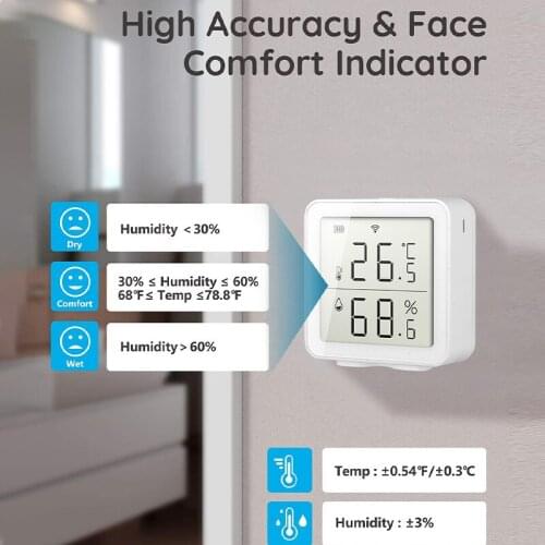 Wireless Tuya WIFI Temperature and Humidity Sensor Indoor Hygrometer Thermometer Detector Support Alexa Google Home Smart Life