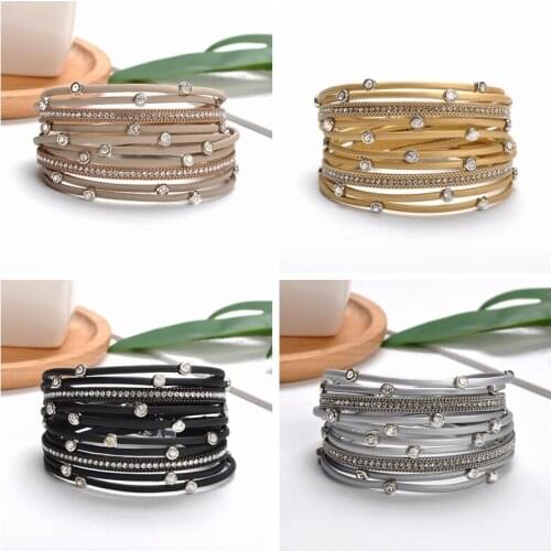 Fashion Accessories Leather Multi-layers Bracelets Charm Wrap Bracelets Wristband Women Men Unisex Bracelet Bangle Jewelry