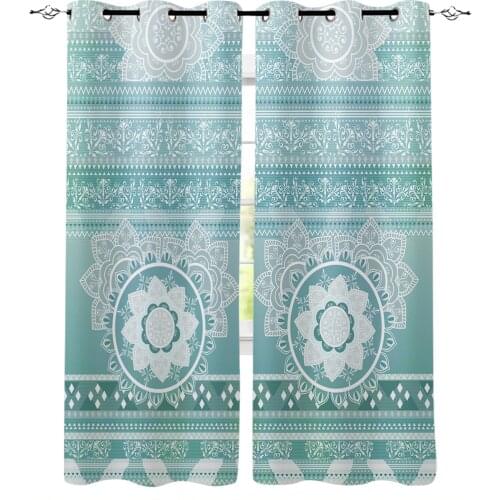 Mandala Window Interior Curtain Valance Door Room Drape for Kitchen Living Room Bedroom Decoration Curtains