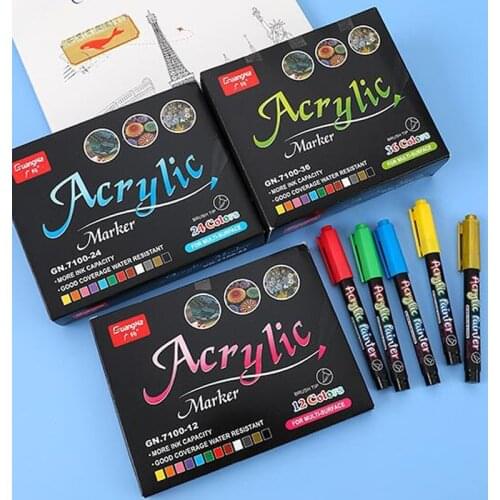 Paint Pens, Acrylic Paint Markers for Rock Painting, Glass, Metal, Wood, Stone,Fine Tip Water Based Art Paint Marker