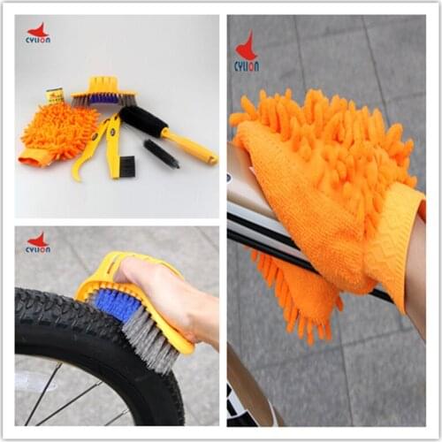 6pcs bicycle cleaning tool set professional mountain bike road bike maintenance tool brush tire freewheel wheel cleaning tool
