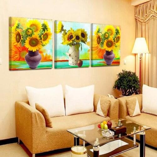 Canvas Painting Oil Painting Sunflower Modular Canvas Art Landscape Print And Poster Wall Picture For Living Room Frameless R699